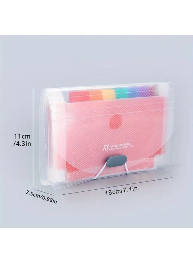 ملف الأكورديون الأسود 13 جيب قابل للتوسيع، منظم وثائق من PVC متين، مقاس A6 - Image 4